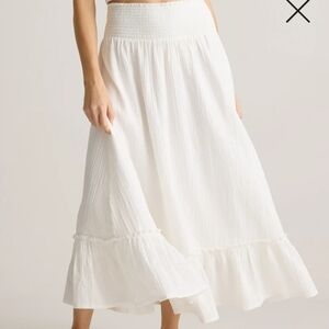 Quince 100% Organic Cotton Gauze Smocked Maxi Skirt